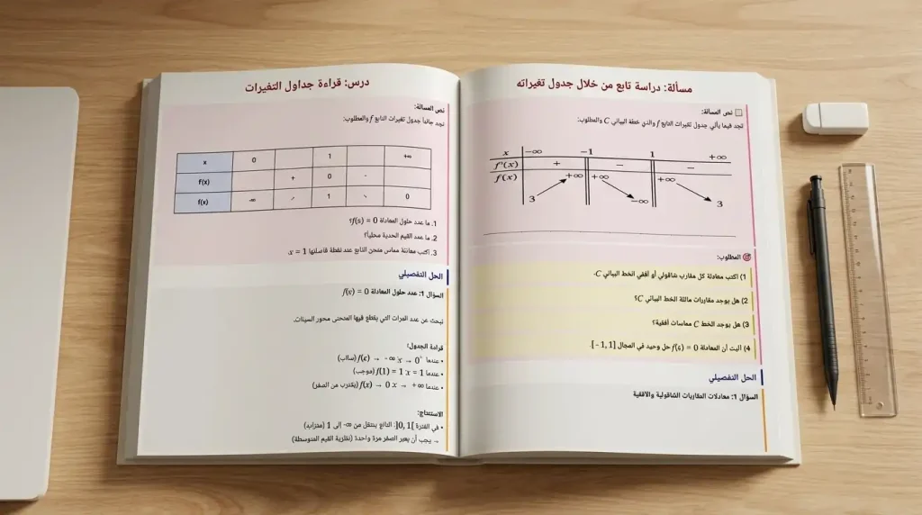 مكثفة قراءة جداول التغيرات بكالوريا سوريا 2027