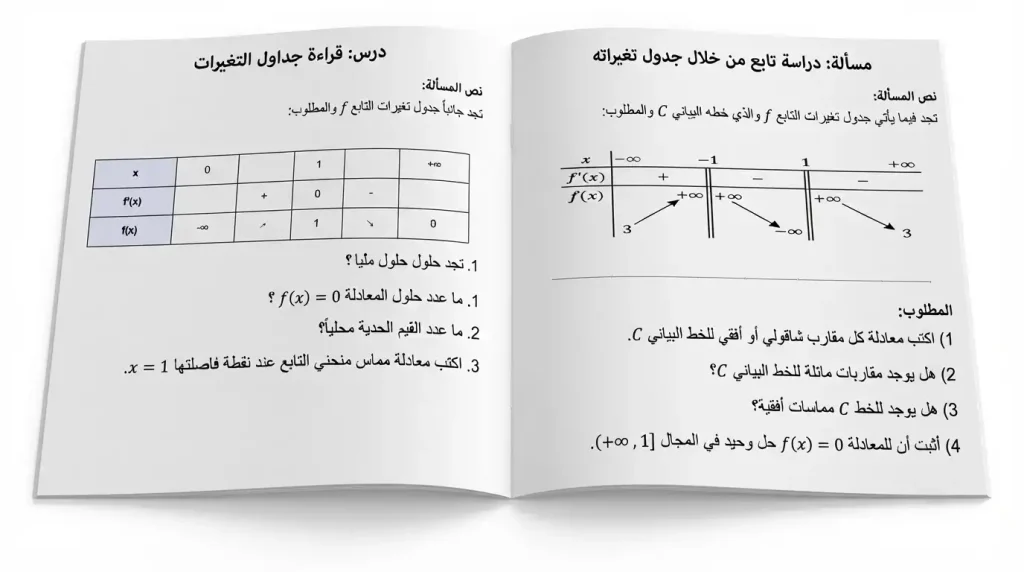 مكثفة قراءة جداول التغيرات pdf بكالوريا سوريا