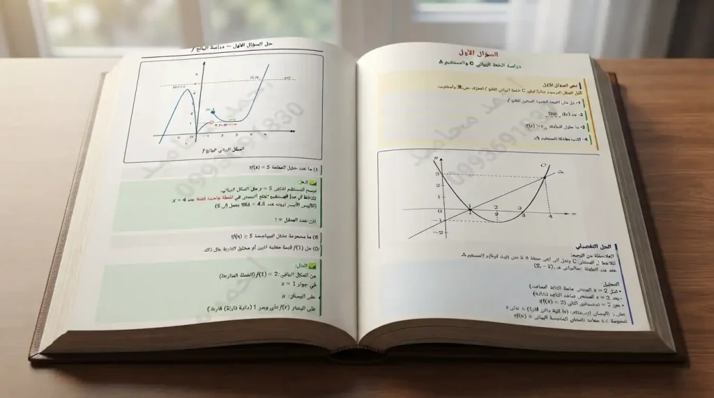 مكثفة قراءة الخطوط البيانية pdf بكالوريا سوريا 2027
